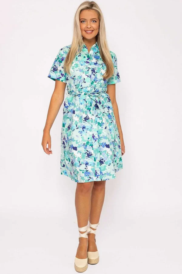 Rowen Avenue Aurora Blue Printed Shirt Dress*Women Dresses & Jumpsuits