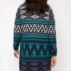 Voulez Vous Aztec Longline Cardigan In Teal*Women Jumpers & Cardigans