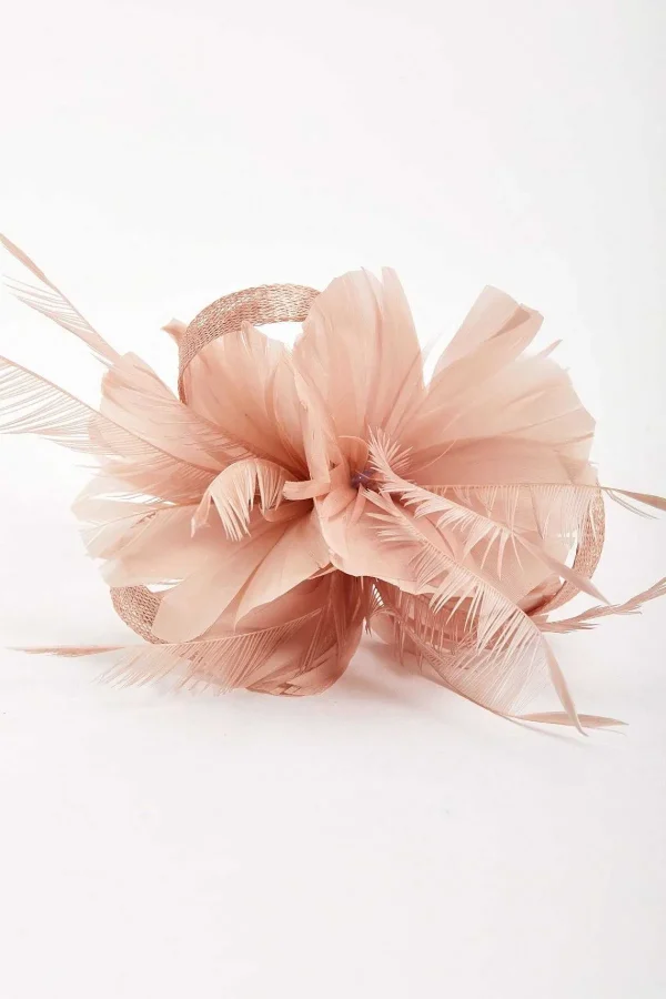 SOUL Accessories Baby Pink Feather Flower Fascinator* Fascinators