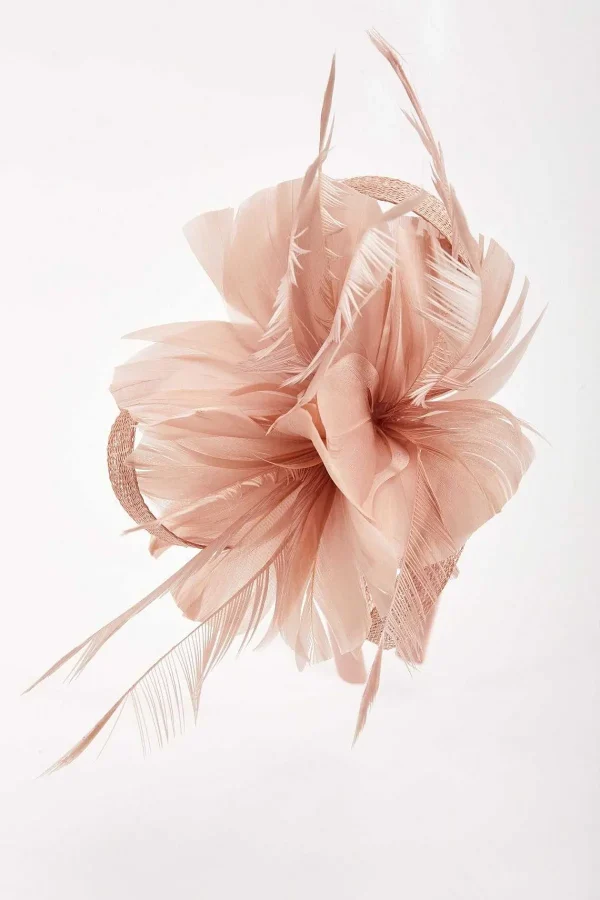SOUL Accessories Baby Pink Feather Flower Fascinator* Fascinators