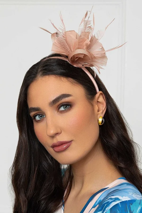 SOUL Accessories Baby Pink Feather Flower Fascinator* Fascinators