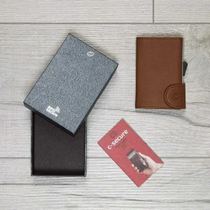 C-Secure Bank Cards Protector Wallet In Light Brown* Him