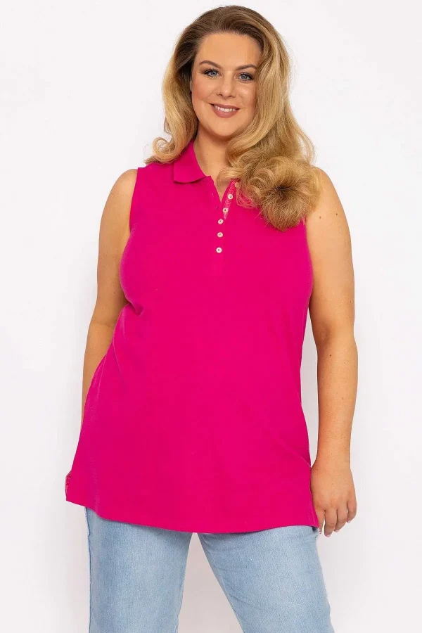 Ulla Popken Basic Pink Polo T-Shirt*Women Tops & Blouses