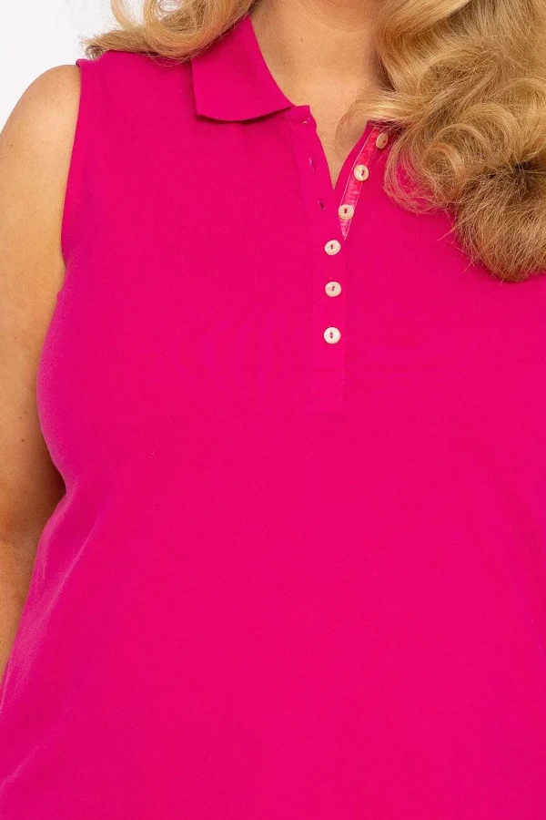 Ulla Popken Basic Pink Polo T-Shirt*Women Tops & Blouses