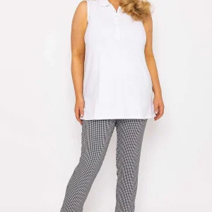 Ulla Popken Basic White Polo T-Shirt*Women Tops & Blouses