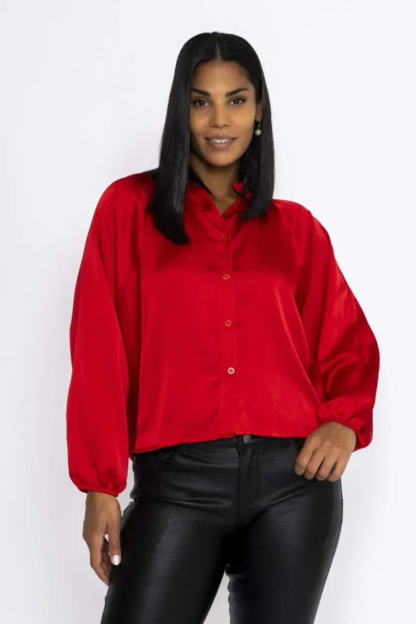Pala D'oro Batwing Blouse In Red*Women Tops & Blouses