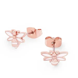 Tipperary Crystal Jewellery Bee Studs In Rose Gold* Her