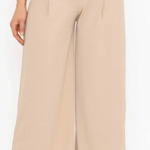 Pala D'oro Beige Wide Leg Scuba Trousers Beige*Women Jeans & Trousers