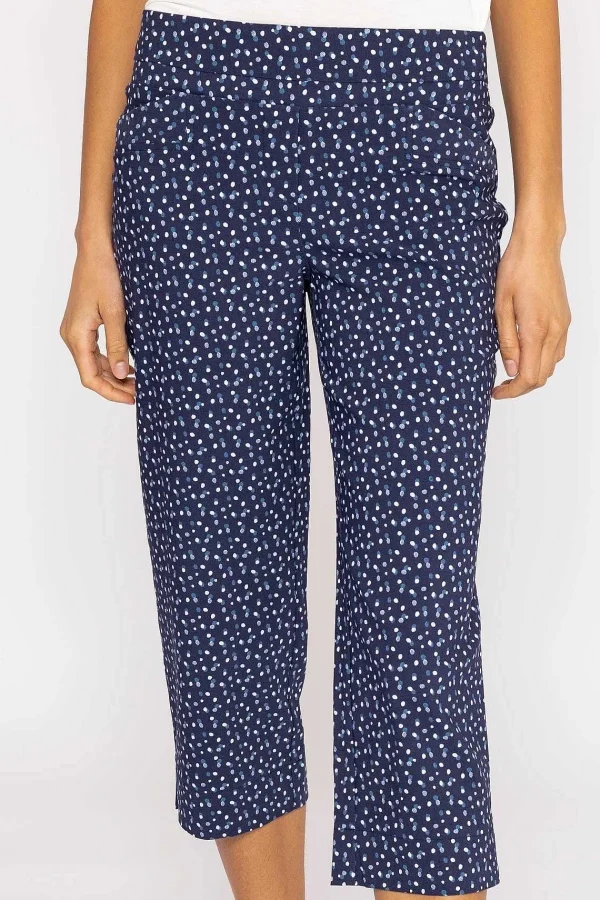 Kelly & Grace Weekend Bengaline Crop Pants In Navy Print*Women Jeans & Trousers