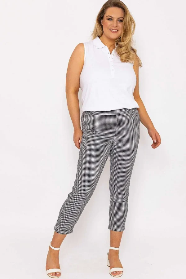 Ulla Popken Bengaline Pants In Check Print*Women Jeans & Trousers