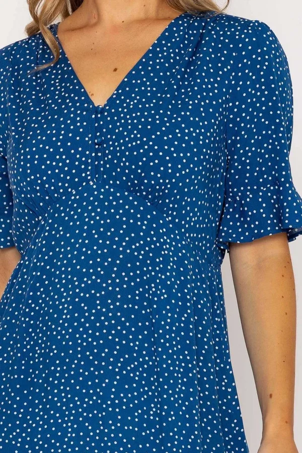 Rowen Avenue Betty Midi Dress In Blue Print* Skater