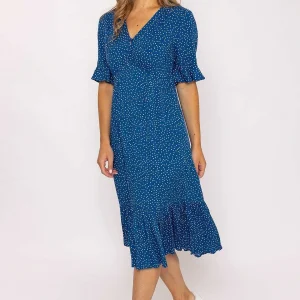 Rowen Avenue Betty Midi Dress In Blue Print* Skater