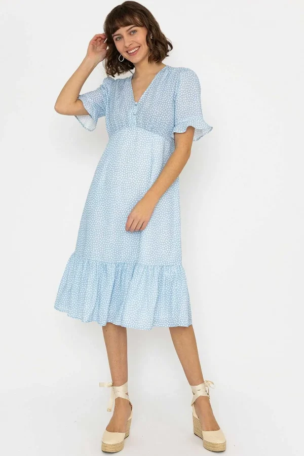 Rowen Avenue Betty Midi Dress In Light Blue Print*Women Dresses & Jumpsuits