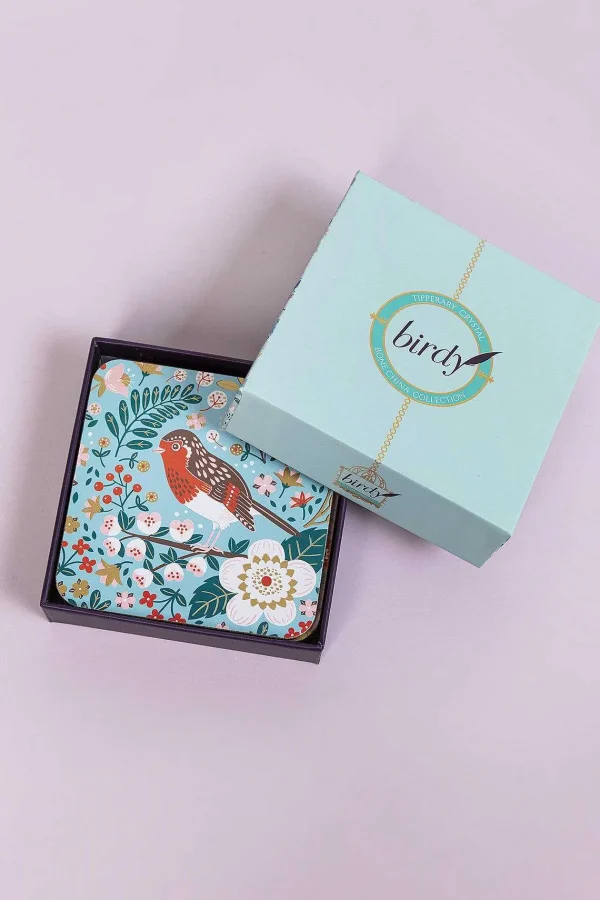 Tipperary Crystal Gift Birdy Set Of 6 Of Coasters* Homeware
