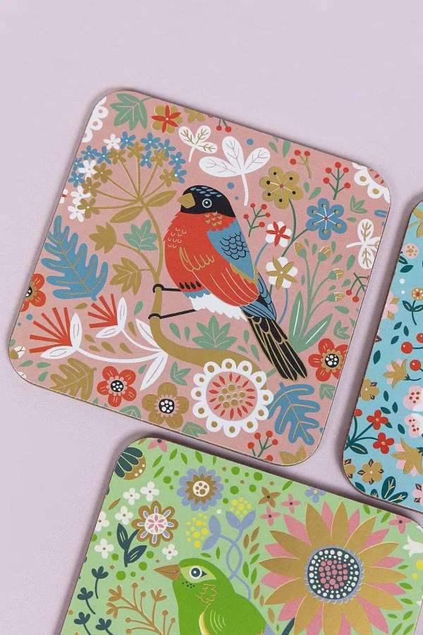 Tipperary Crystal Gift Birdy Set Of 6 Of Coasters* Homeware
