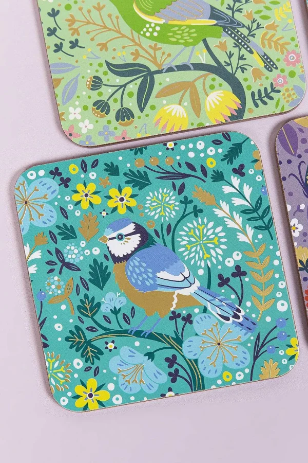 Tipperary Crystal Gift Birdy Set Of 6 Of Coasters* Homeware
