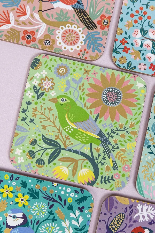 Tipperary Crystal Gift Birdy Set Of 6 Of Coasters* Homeware