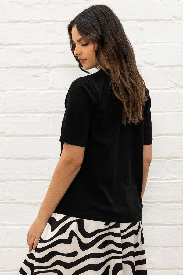 Pala D'oro Sport Black Boyfriend T-Shirt*Women Tops & Blouses
