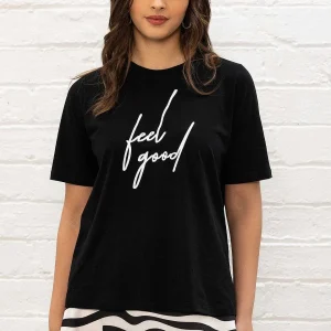 Pala D'oro Sport Black Boyfriend T-Shirt*Women Tops & Blouses
