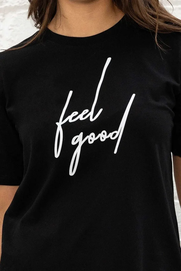 Pala D'oro Sport Black Boyfriend T-Shirt*Women Tops & Blouses