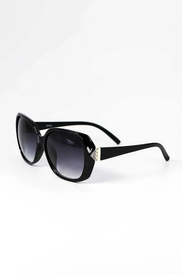 SOUL Accessories Black Diamante Detail Sunglasses* Sunglasses