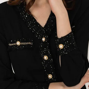 Elli White Black Fabric Detail Blouse*Women Tops & Blouses