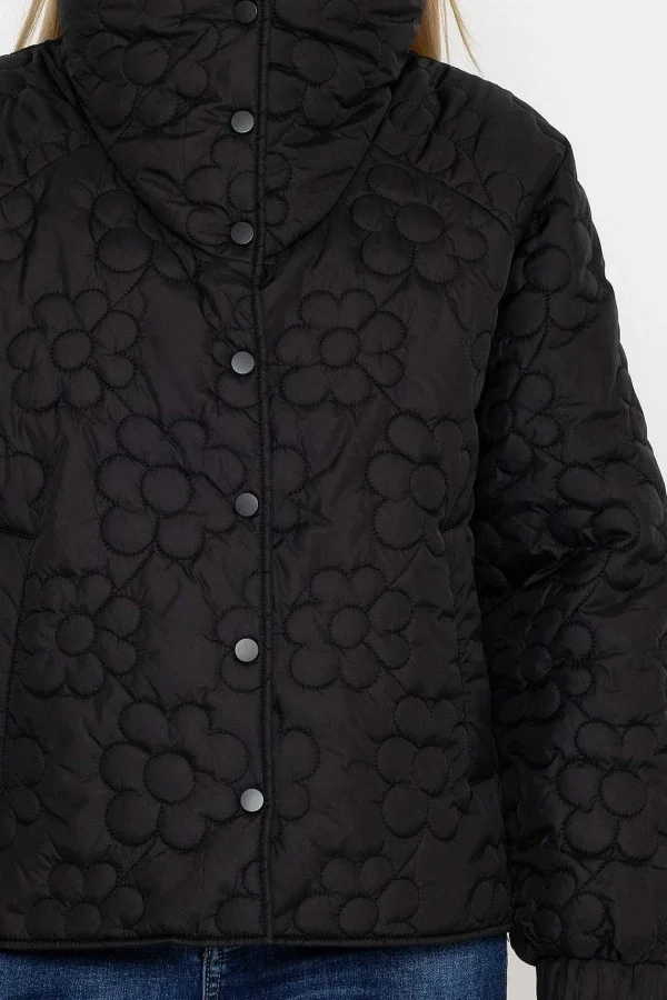 J'aime la Vie Black Floral Quilt Boxy Jacket*Women Coats & Jackets