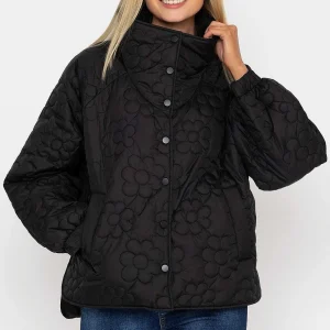 J'aime la Vie Black Floral Quilt Boxy Jacket*Women Coats & Jackets