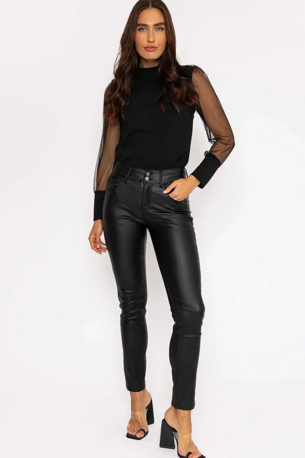J'aime la Vie Black Pu Jeans*Women Jeans & Trousers