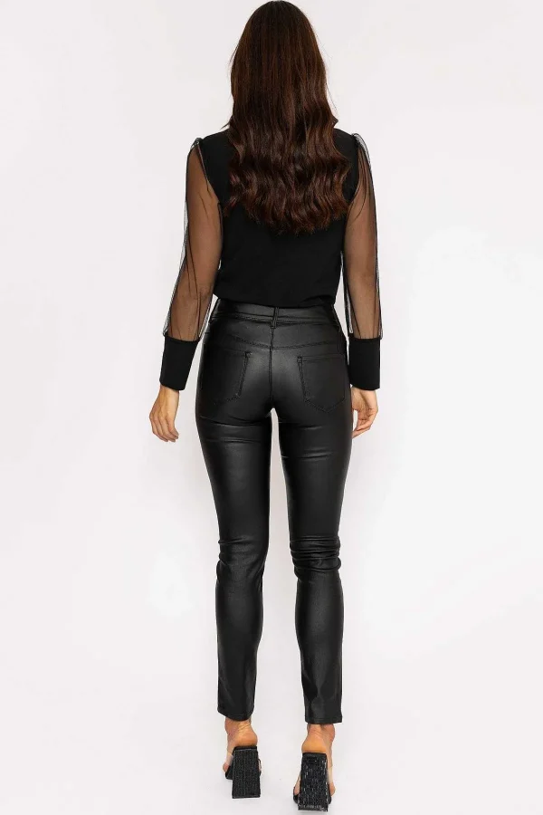 J'aime la Vie Black Pu Jeans*Women Jeans & Trousers