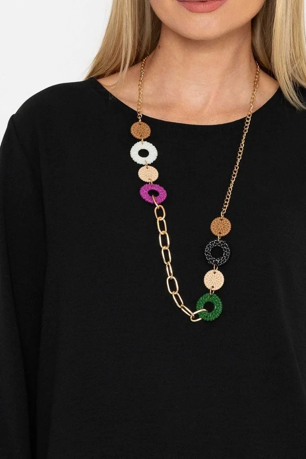 Pala D'oro Black Top With Necklace*Women Tops & Blouses
