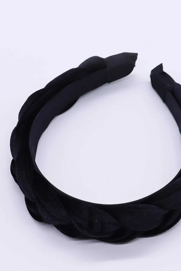 SOUL Accessories Black Velvet Plaited Hairband* Hair Bands
