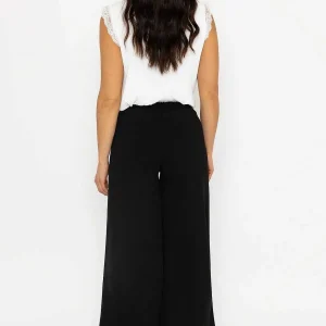 Pala D'oro Black Wide Leg Scuba Trousers*Women Jeans & Trousers