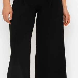 Pala D'oro Black Wide Leg Scuba Trousers*Women Jeans & Trousers
