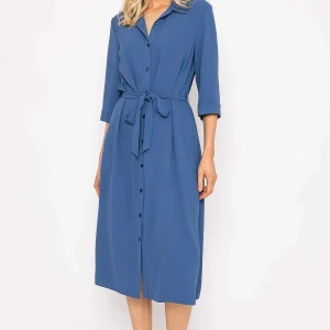 Rowen Avenue Blue Belted Shirt Dress*Women Dresses & Jumpsuits