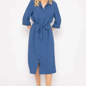 Rowen Avenue Blue Belted Shirt Dress*Women Dresses & Jumpsuits