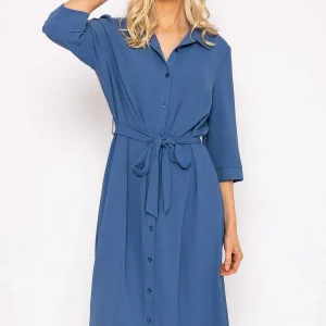 Rowen Avenue Blue Belted Shirt Dress*Women Dresses & Jumpsuits