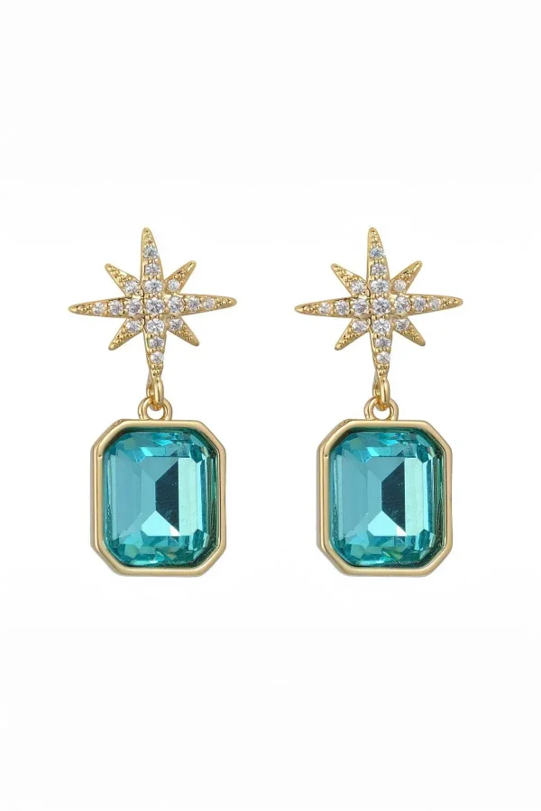 Knight & Day Blue Crystal Star Earrings* Earrings