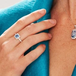 Knight & Day Blue Cz Rhodium Ring Size 8* Jewellery
