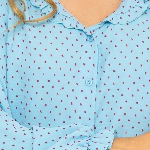 Rowen Avenue Blue Dobby Jacquard Blouse*Women Tops & Blouses