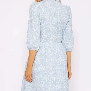 Rowen Avenue Blue Floral Embroidery Dress*Women Dresses & Jumpsuits
