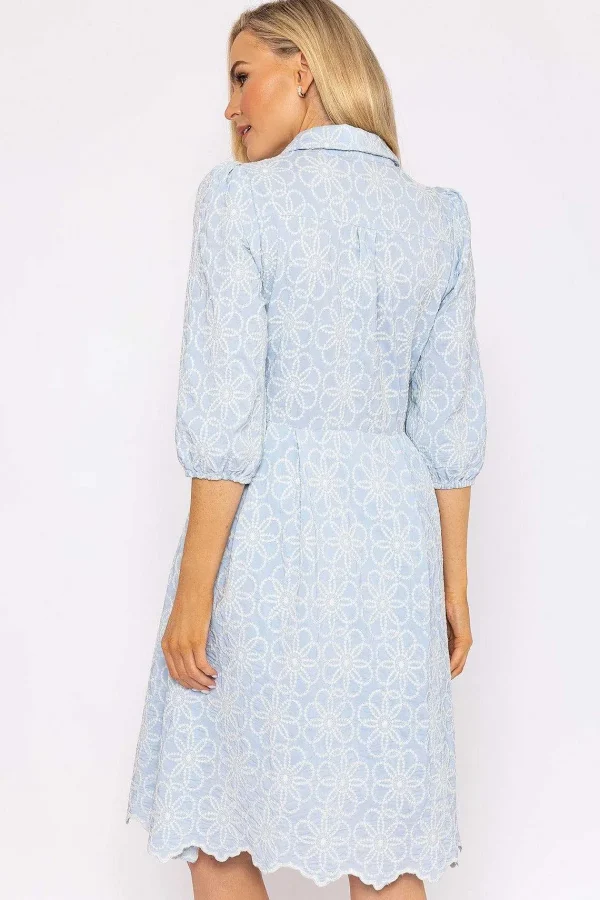 Rowen Avenue Blue Floral Embroidery Dress*Women Dresses & Jumpsuits