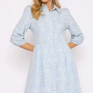 Rowen Avenue Blue Floral Embroidery Dress*Women Dresses & Jumpsuits
