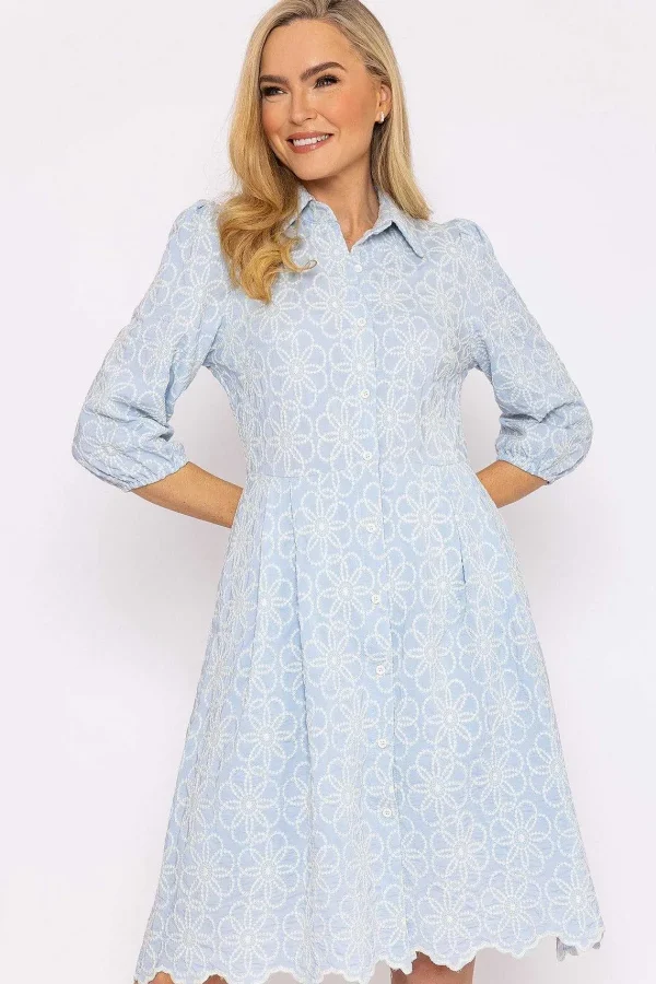 Rowen Avenue Blue Floral Embroidery Dress*Women Dresses & Jumpsuits