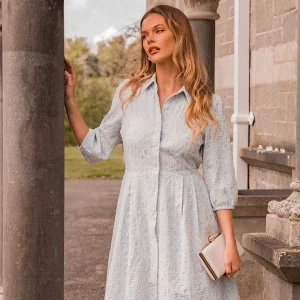 Rowen Avenue Blue Floral Embroidery Dress*Women Dresses & Jumpsuits