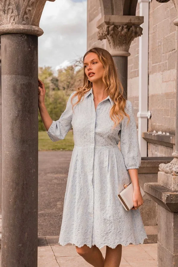 Rowen Avenue Blue Floral Embroidery Dress*Women Dresses & Jumpsuits