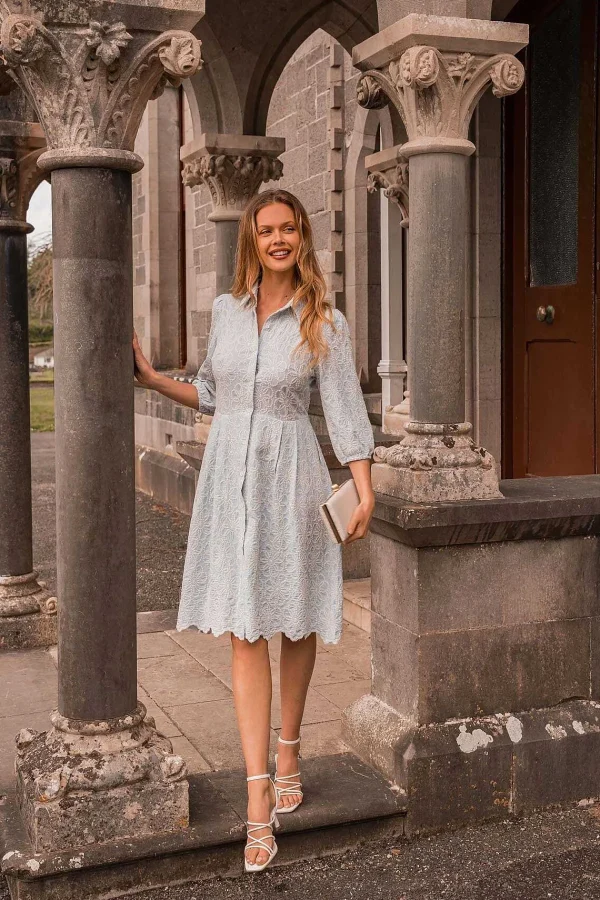 Rowen Avenue Blue Floral Embroidery Dress*Women Dresses & Jumpsuits