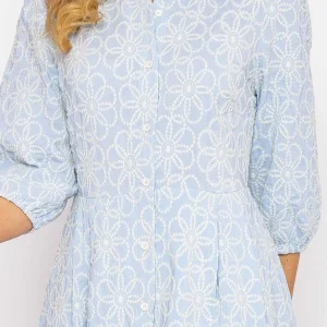 Rowen Avenue Blue Floral Embroidery Dress*Women Dresses & Jumpsuits