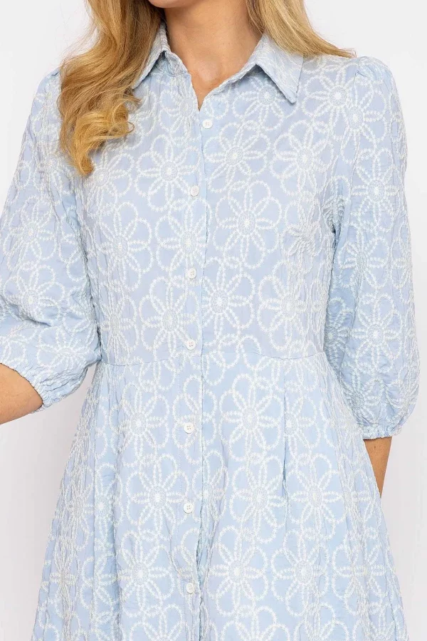 Rowen Avenue Blue Floral Embroidery Dress*Women Dresses & Jumpsuits