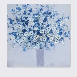 Carraig Donn HOME Blue Floral Textured Canvas Wall Art* Homeware